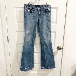 Juicy Couture Low Rise Blue Flare Wide Leg Jeans